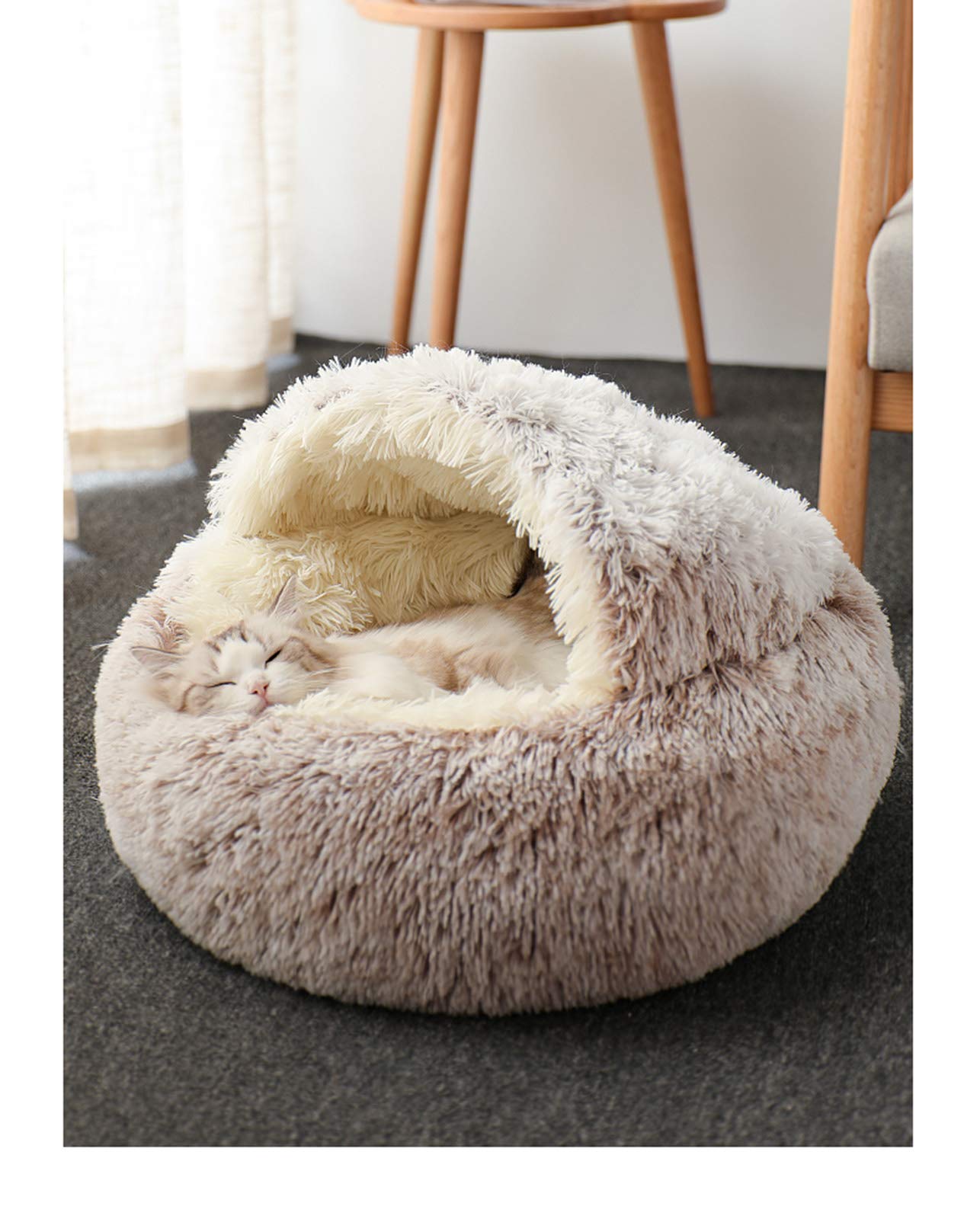 Katzenschlafsack, Plüsch-Katzenbett, Decke, selbstwärmend, Katzensack, Haustierzelt, Höhle, weich, rutschfest, waschbares Katzenbett