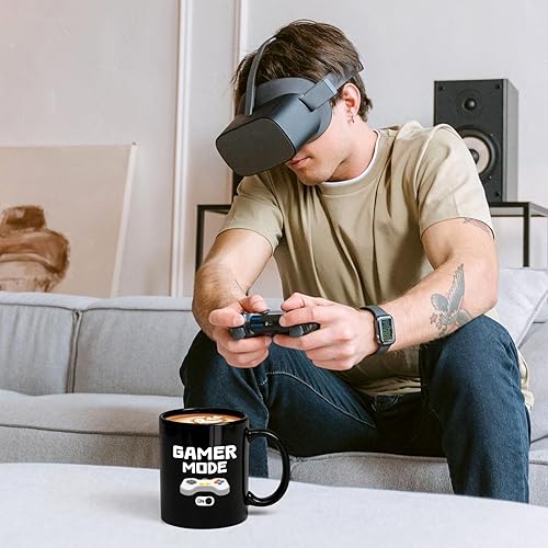 Miniatura 2 de YHRJWN Regalos de juegos para hombres, taza de café Gamer Mode ON para los amantes de los juegos, idea de regalos para jugadores para Navidad,