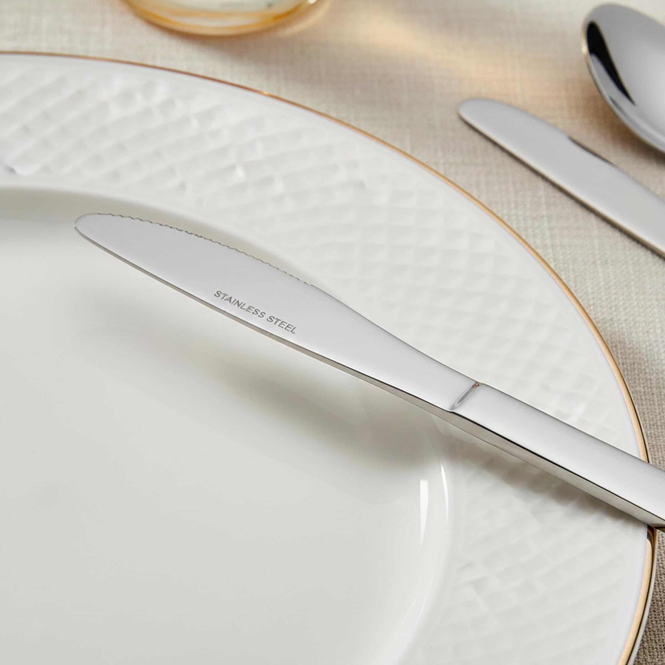 Coltello in acciaio inossidabile di qualità, confezione da 24 (8,3 pollici / 20,1 cm), lavabile in lavastoviglie, lucidatura a specchio, coltelli da cena per cucina domestica o ristorante