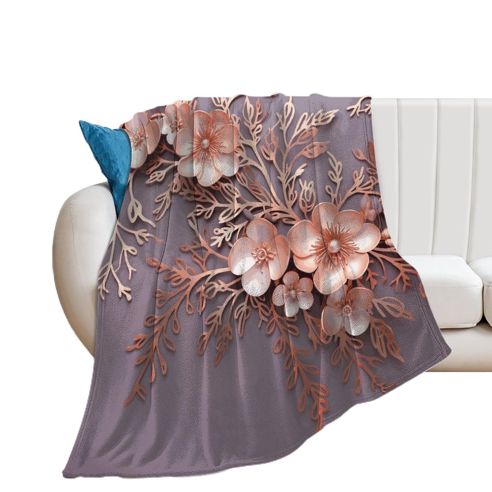 Couverture flanelle anti-froid, jeté de lit microfibre respirant pour adulte