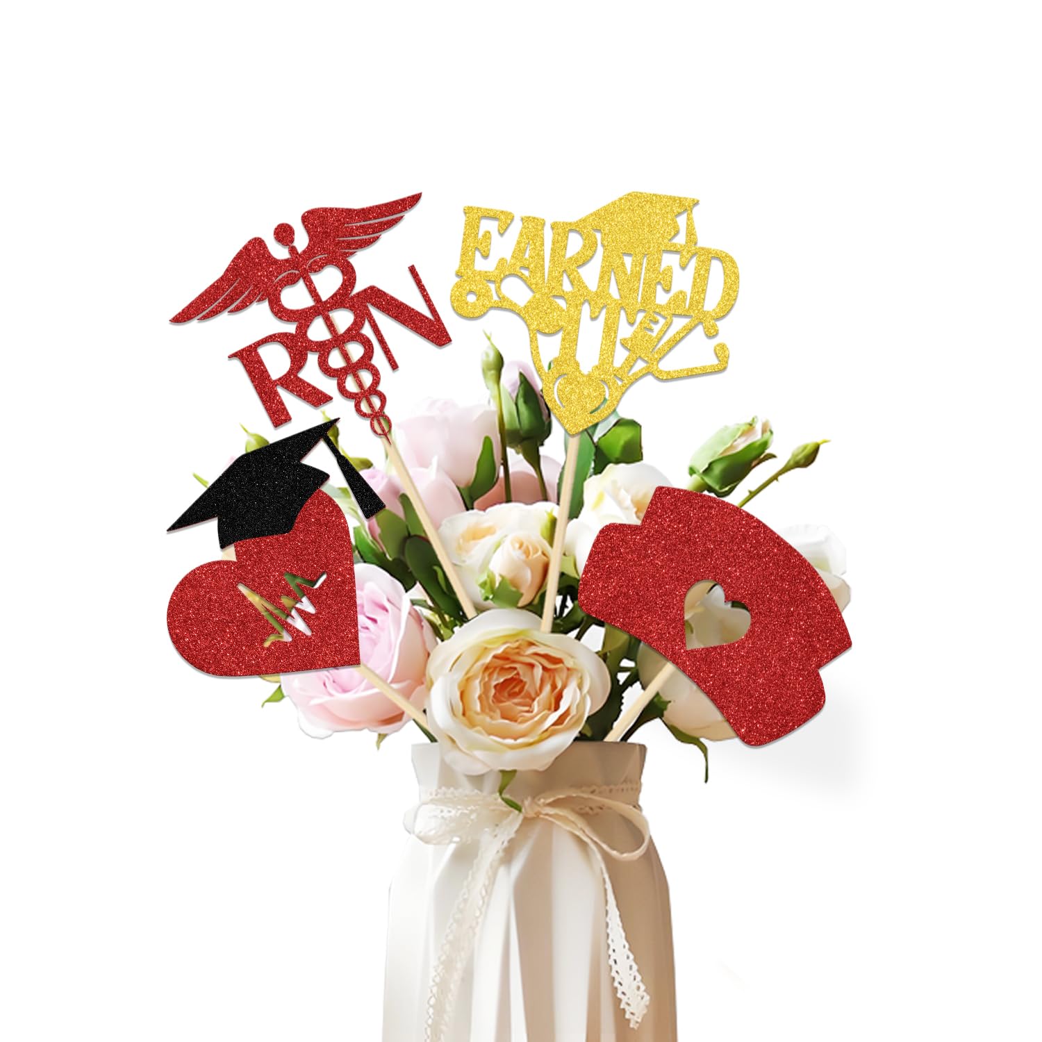 12 Pcs RN Centerpiece Sticks - RN Graduation Party Decorations - Nurse Graduation Party Decorations