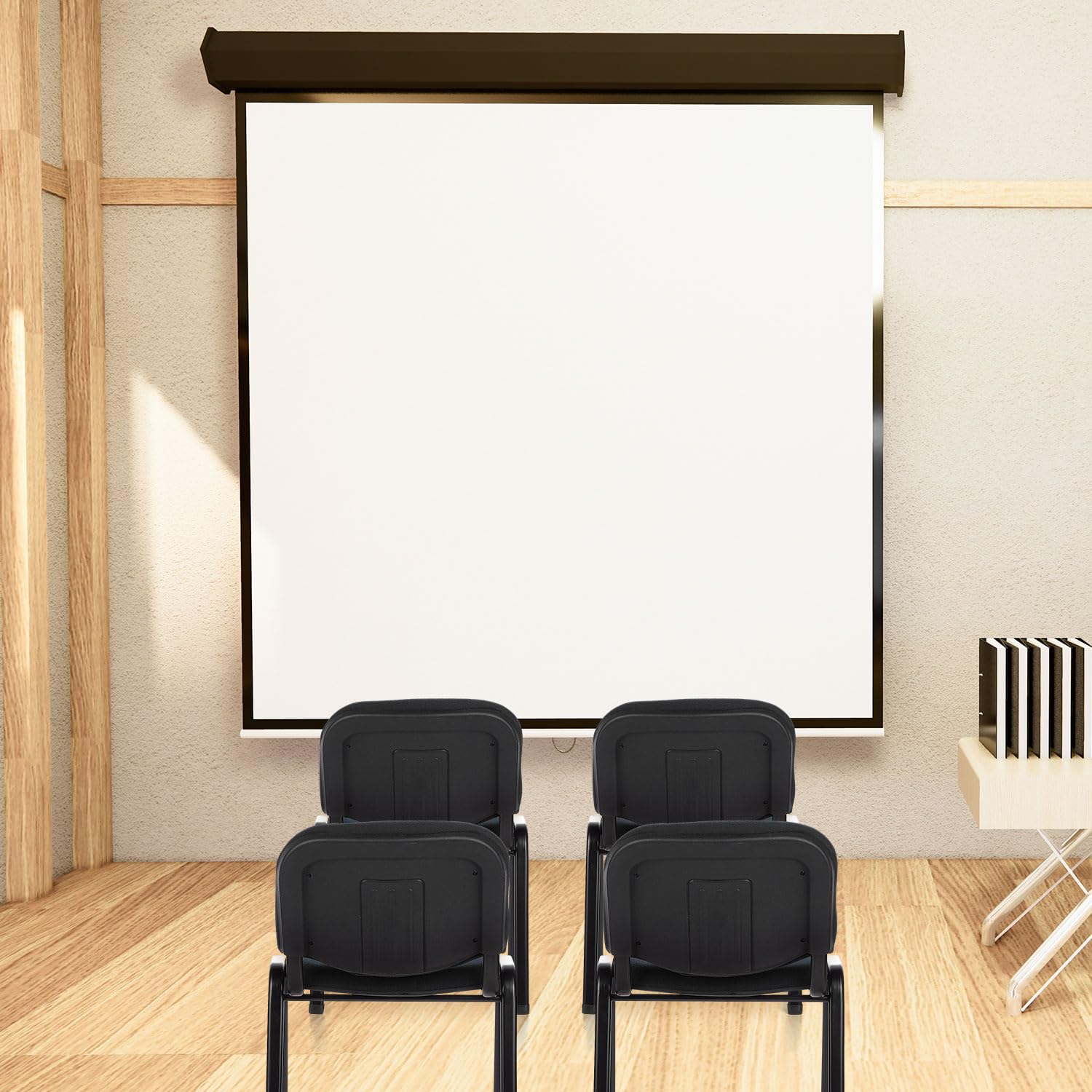 Lot de 4 chaises visiteurs XT 600 Revêtement Tissu Noir Chaise de conférence empilable