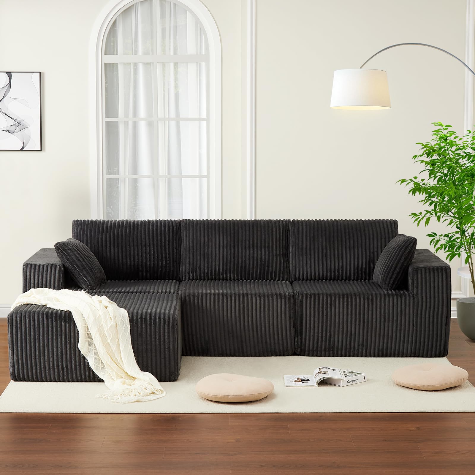 108 Modular Sectional Sofa Couches for Living Room Cloud Memory Boneless Couch No Assembly Required