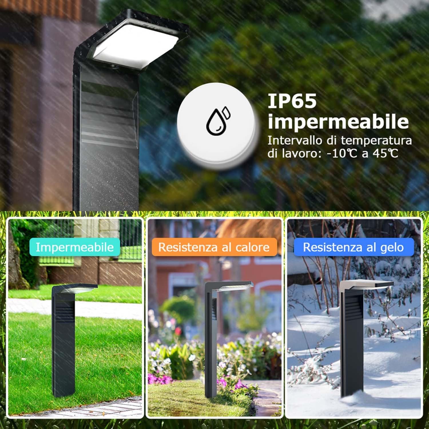 OUSFOT Faretto solare da esterno RGB, 8 modalità di colore, 30 LED, 2000 mAh, impermeabile, lampada solare da esterno, giardino, luce solare esterna, per giardino, vialetto, pavimento, festa, 4 pezzi