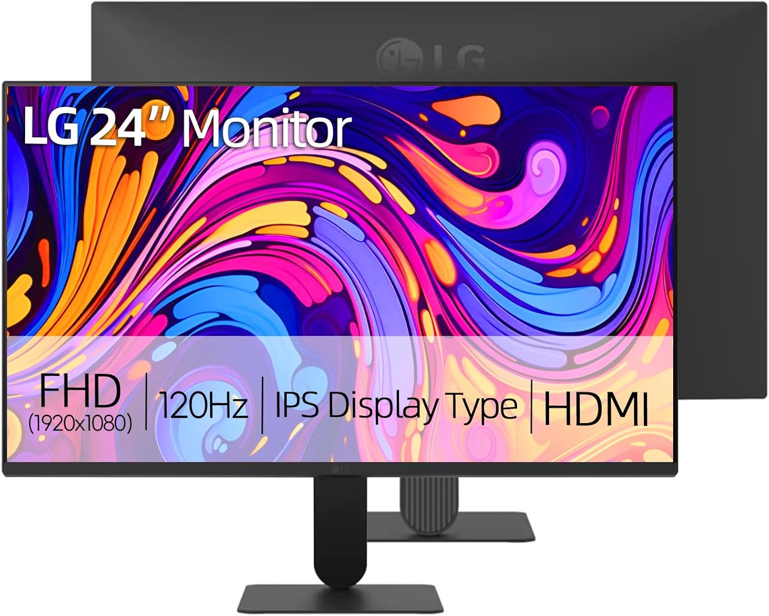 LG 24" FHD IPS Monitor, 1920x1080, 120Hz, 1ms MBR, AMD - B0FZ8RG4HM