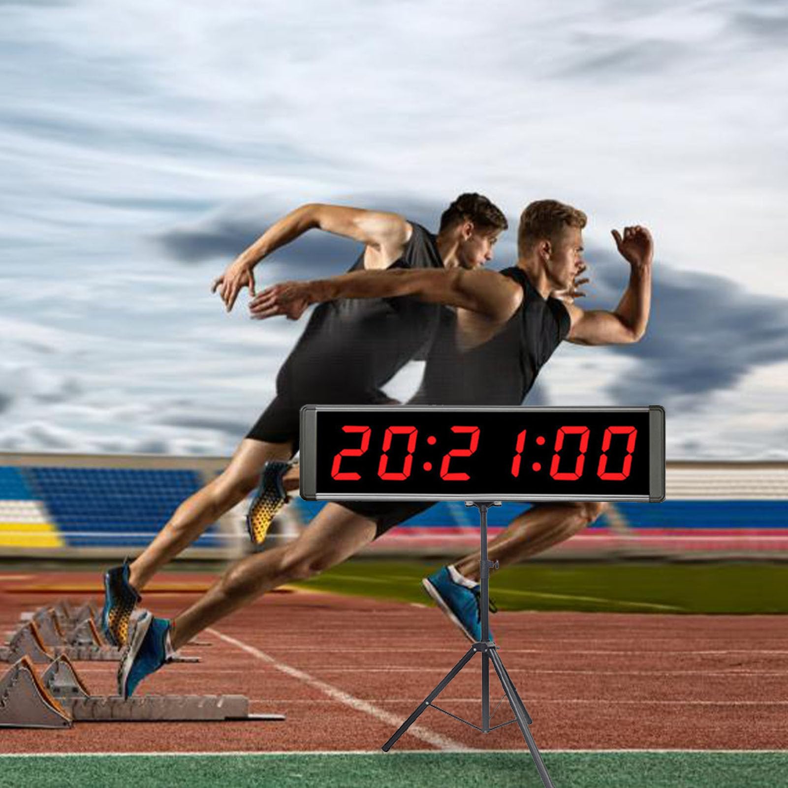 6 Ziffer LED -Rennzeitgeber Running Event Fitnessstudio Timer 12/24 Stunden Echtzeit Wall Clock Countdown Count Up
