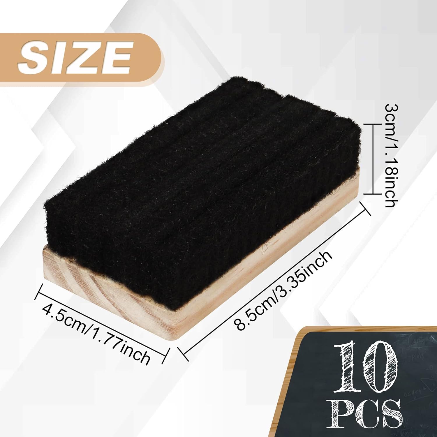 gsnma 10 Pieces Mini Dry Erase Erasers Wood Felt Campus Style Eraser Wood Felt Campus Style Eraser for Blackboard Whiteboard Chalk Eraser Office School Supply Engravable DIY Gift : Office Products