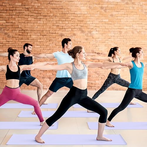 Miniatura 6 de Soulchen Paquete de 6 toallas de yoga caliente a granel con punto de agarre antideslizante de 72 x 24 pulgadas, tapete de yoga de microfibra suave