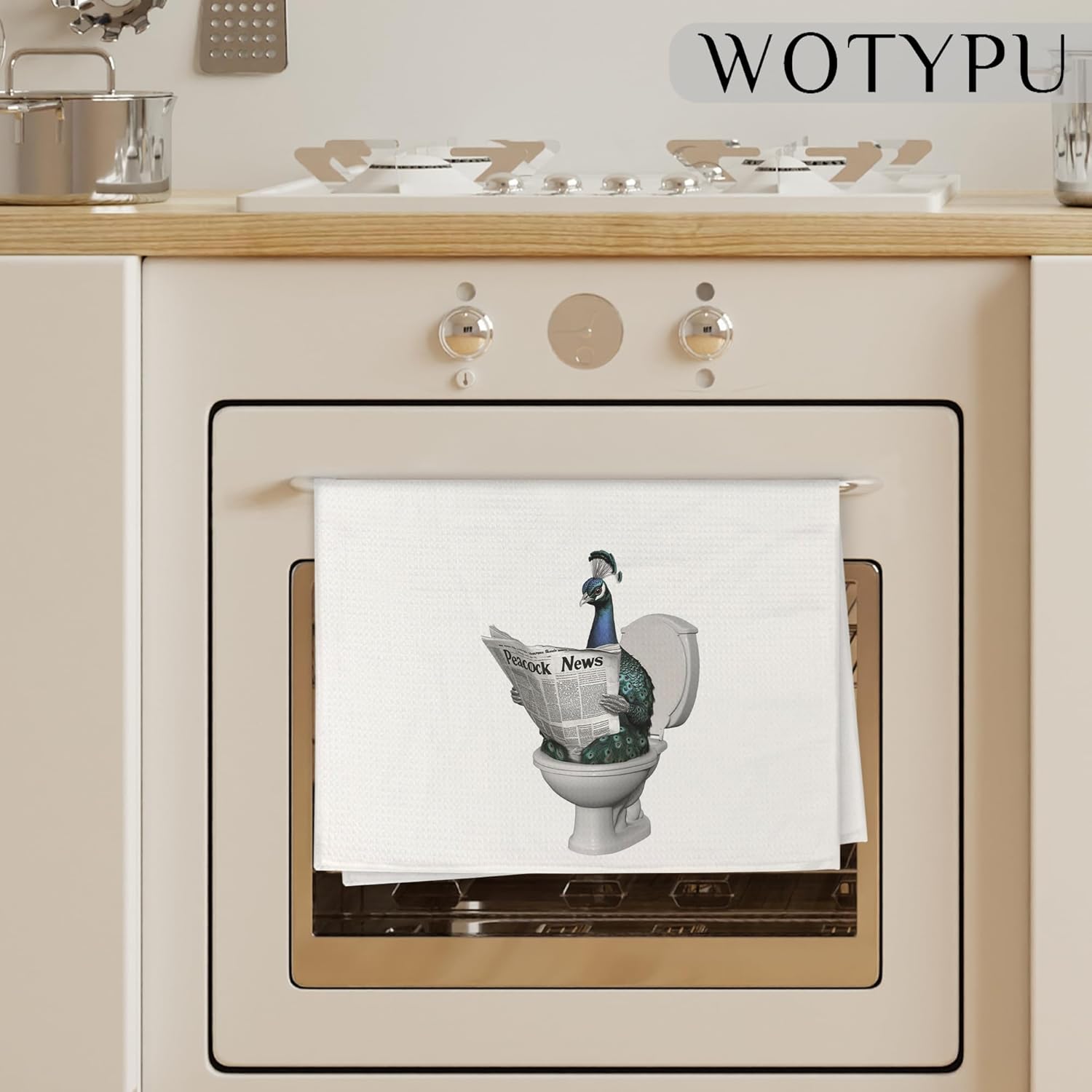 Funny Peacock Gifts Hand Towels for Bathroom, Peacock Lover Gifts, Funny Peacocks Decorative Hand Towels for Kids Guest Bathroom Washroom Power Room Vanity Half Bath, 16X24 Inch - Image 3