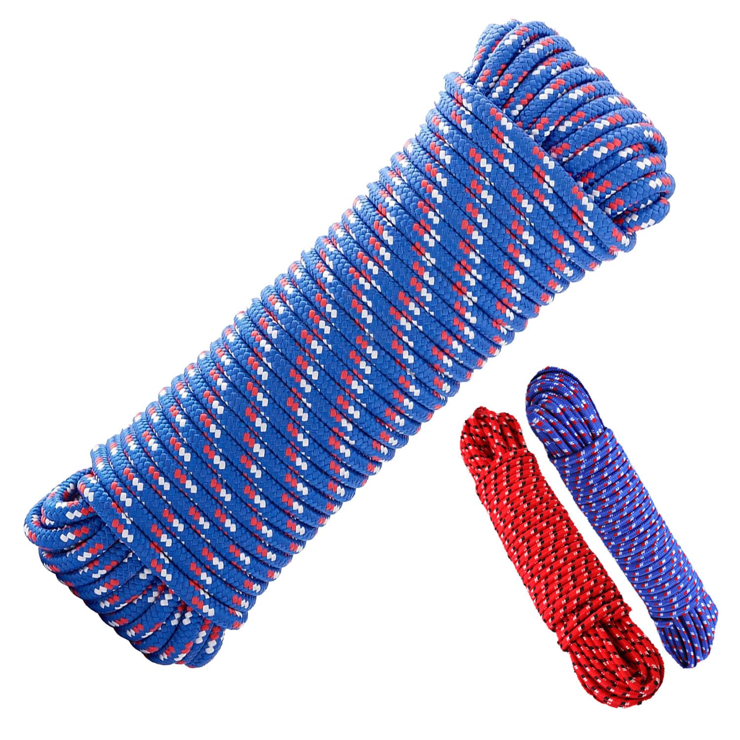 30m x 9mm Rope - Waterproof, Lightweight and Durable Utility Rope, Polypropylene and Diamond Braided Design, for Home, Gardens, Camping Outdoor Activities and More, Colour Sent at Random