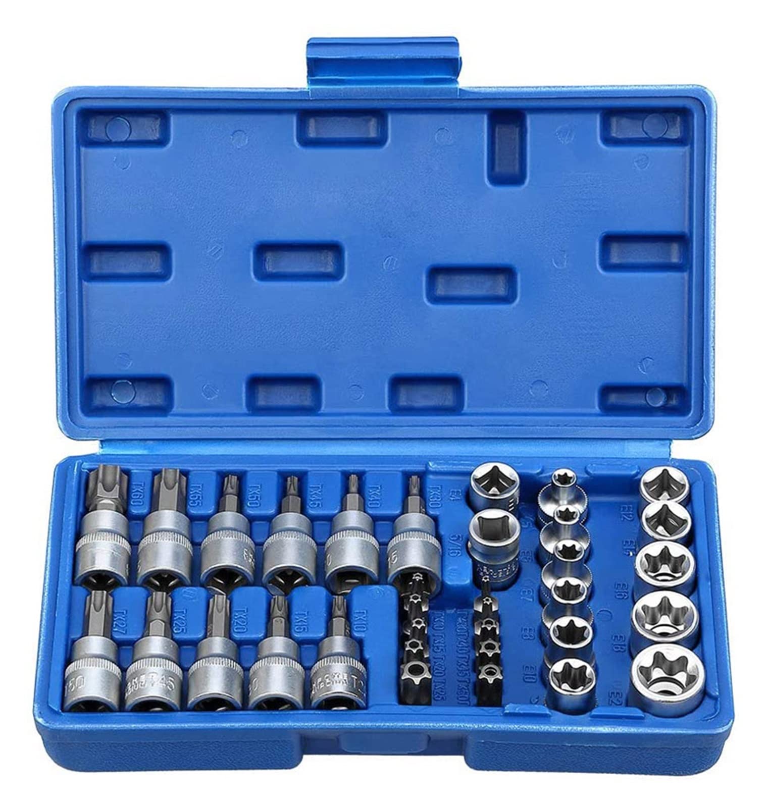 yaoqijie Gniazdo Torx Star Set & Bit Male Kobieta E Gniazda z Torx Narzędzie Ki, zewnętrzny moment obrotowy Gniazdo Ustaw narzędzie do naprawy silnika lasting (Color : 29PCS)