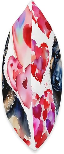 Vista 2 de Romantic Love Partnership Date Couple Relationship Almohada romántica de pastor alemán para el día de San Valentín, corazón, 16 x 16 pulgadas