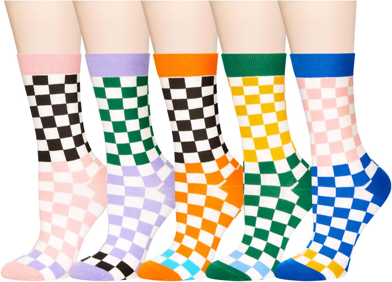 Cute Crew Socks for Women Girls Novelty Funny Patterned Socks Colorful Kawaii Cotton Casual Calf Sock 5 Pairs