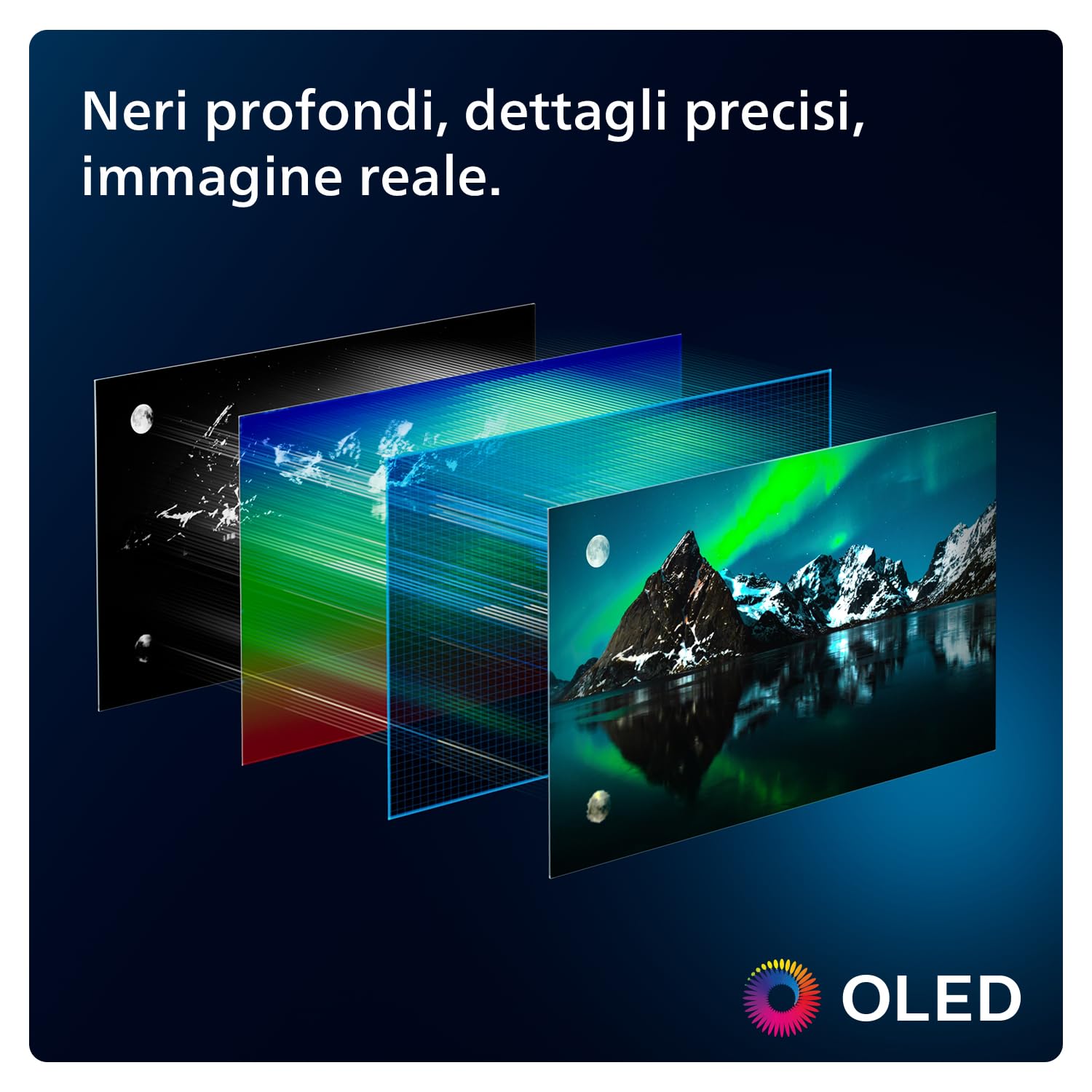 Philips Ambilight 48OLED769 4K OLED Smart TV - Display 48’’ con P5 AI Perfect Picture Ultra HD Titan OS TV Dolby Vision e Dolby Atmos Sound, Funziona con Alexa e Google Assistant - Cornice in metallo