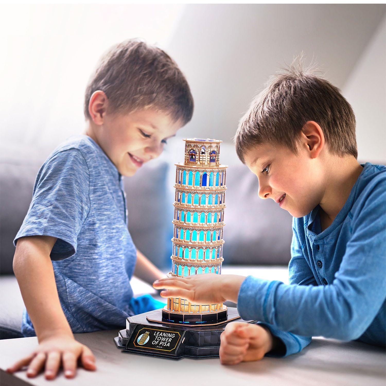 Puzzle 3d - Torre Di Pisa Led | Puzzles 3d Regalo Bambino 8 Anni | Puzzle 3d Per Bambini E Puzzles 3d Per Adulti | Modellini Da Costruire | Giochi Per Bambini | 44 Pezzi