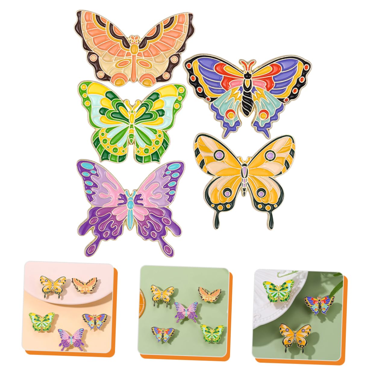 FOMIYES Teiliges Set Cartoon Schmetterlingsbroschen Für Damen Emaille Anstecknadeln Lebendige Farben Für Partys Halloween Valentinstag Weihnachten Robustes Material