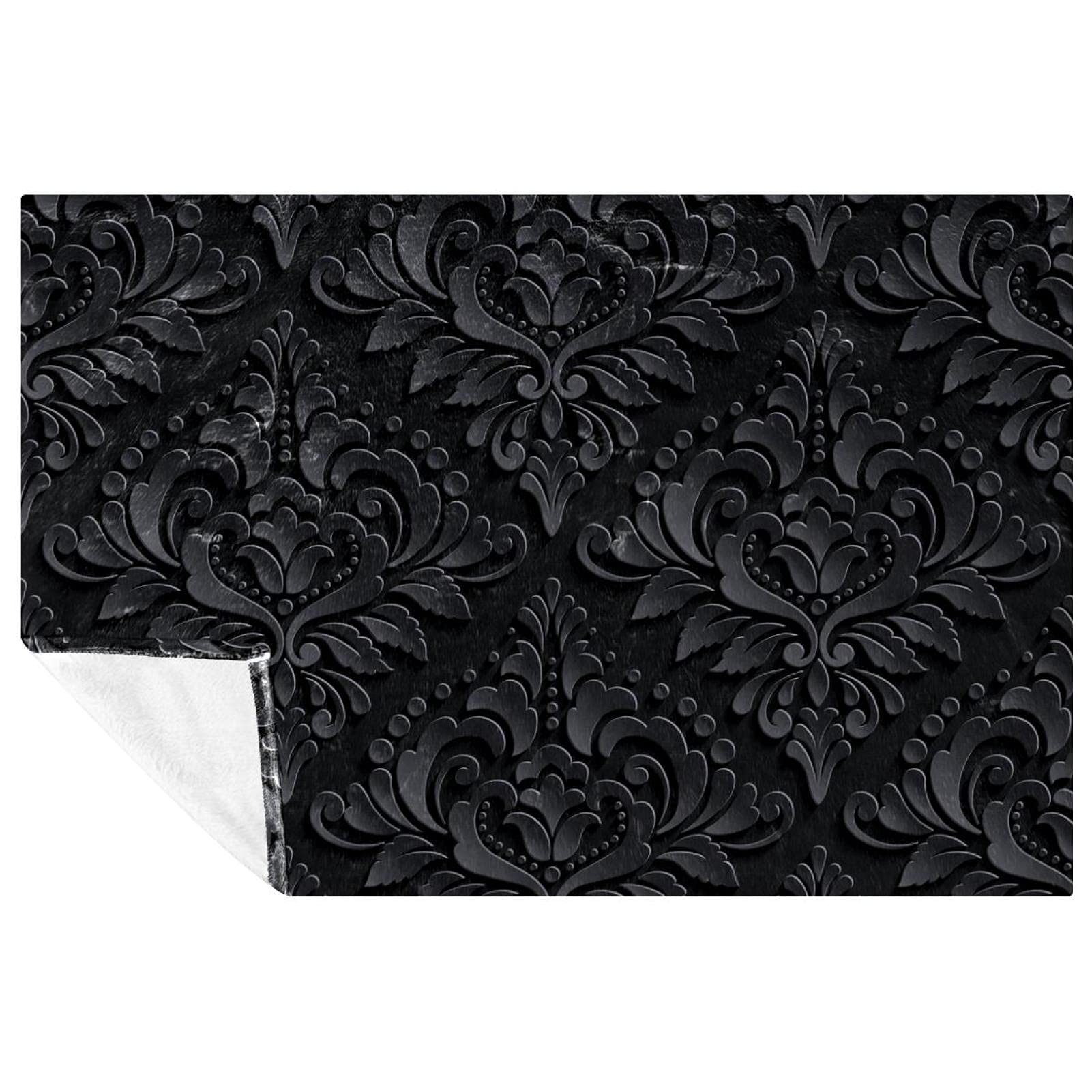 Couverture chaude au motif damassé foncé plaid chic et élégant
