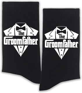 Funny Wedding Crew Socks for Men, Groomfather Bridefather Ringfather Novelty Cotton Socks, Gifts