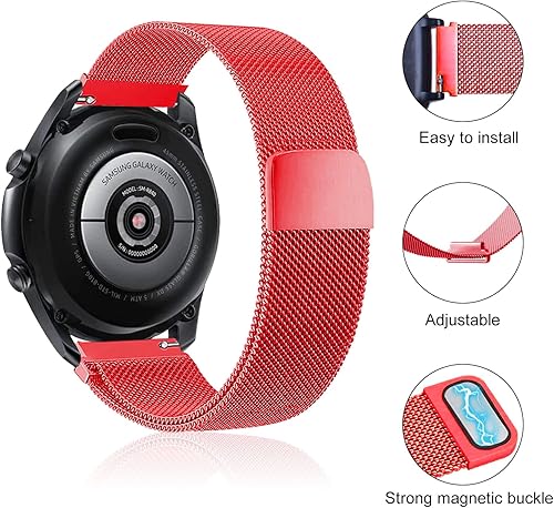 Miniatura 2 de Bandas de metal milanesas compatibles con Samsung Galaxy Watch 3 1.772 inGalaxy Watch 1.811 inGear S3 FrontierClassic BandTicwatch Pro, correa de