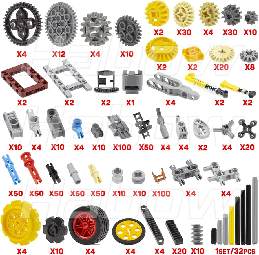 Amazon.com: Habow 852pcs Technic-Parts Gears-Axle-Pin-Connector