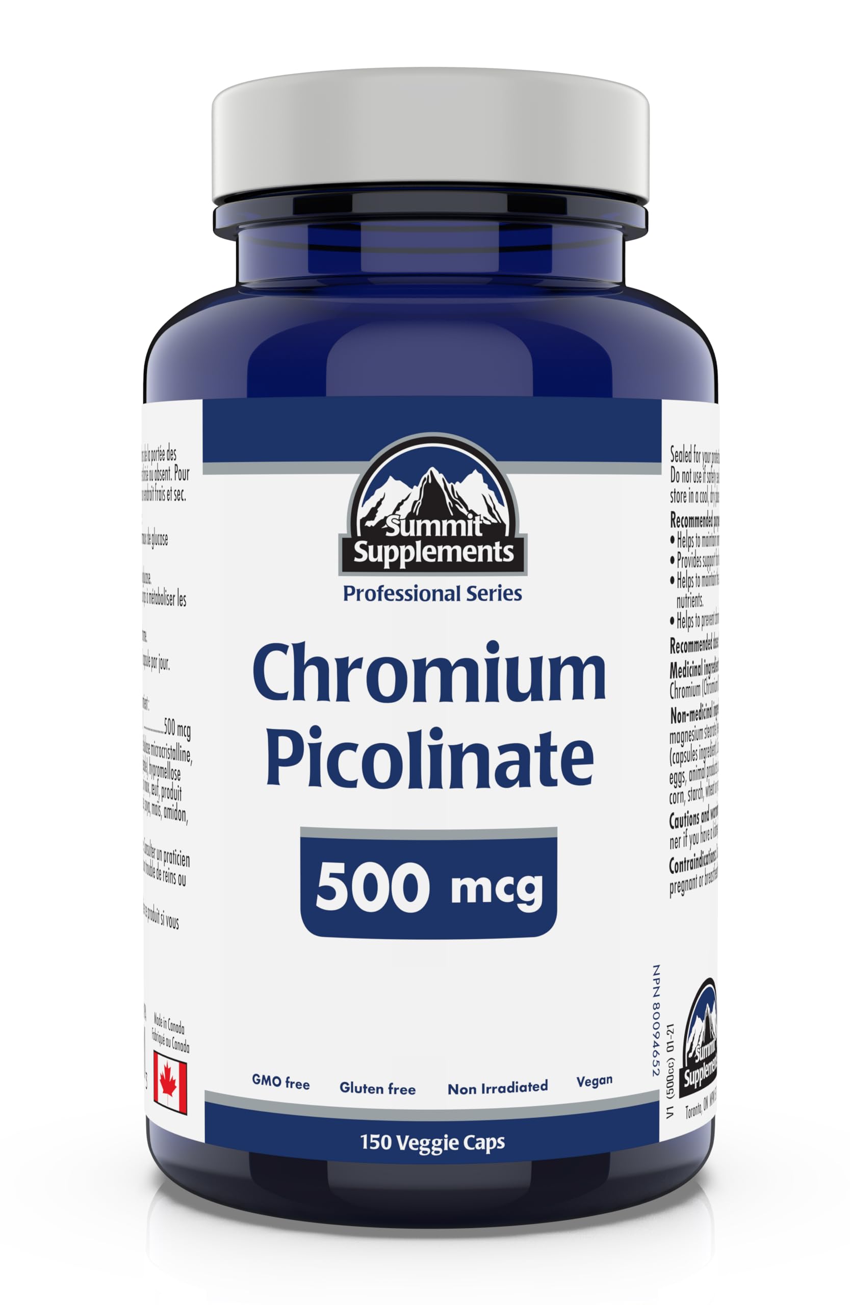 Summit SupplementsChromium Picolinate 500 Mcg, 150 Veggie Caps, Professional Series