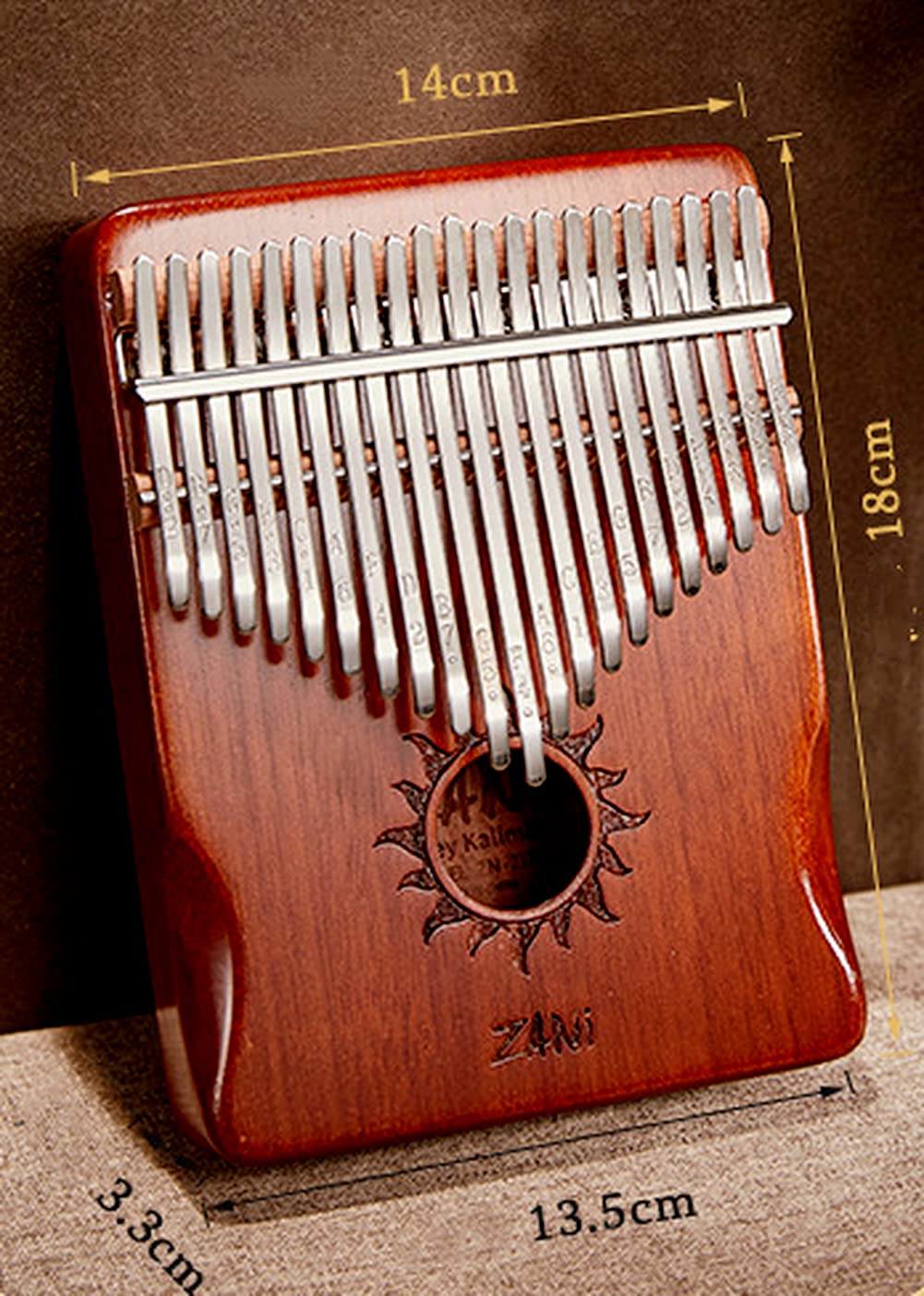 Kalimba - 21 tasti per pianoforte a dito con pollice e tastiera in mogano, per principianti, colore: Blu