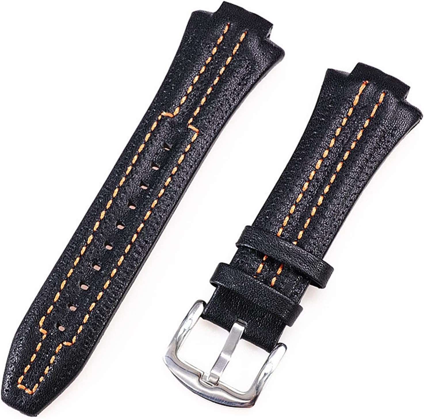 BEDCYFor Seiko Sportura SNL029P2-SNL021P1 SNL595P2 SNL017P1 Leather Watch Strap Watchband Bracelet Belt 27mmx15 Convex mouth