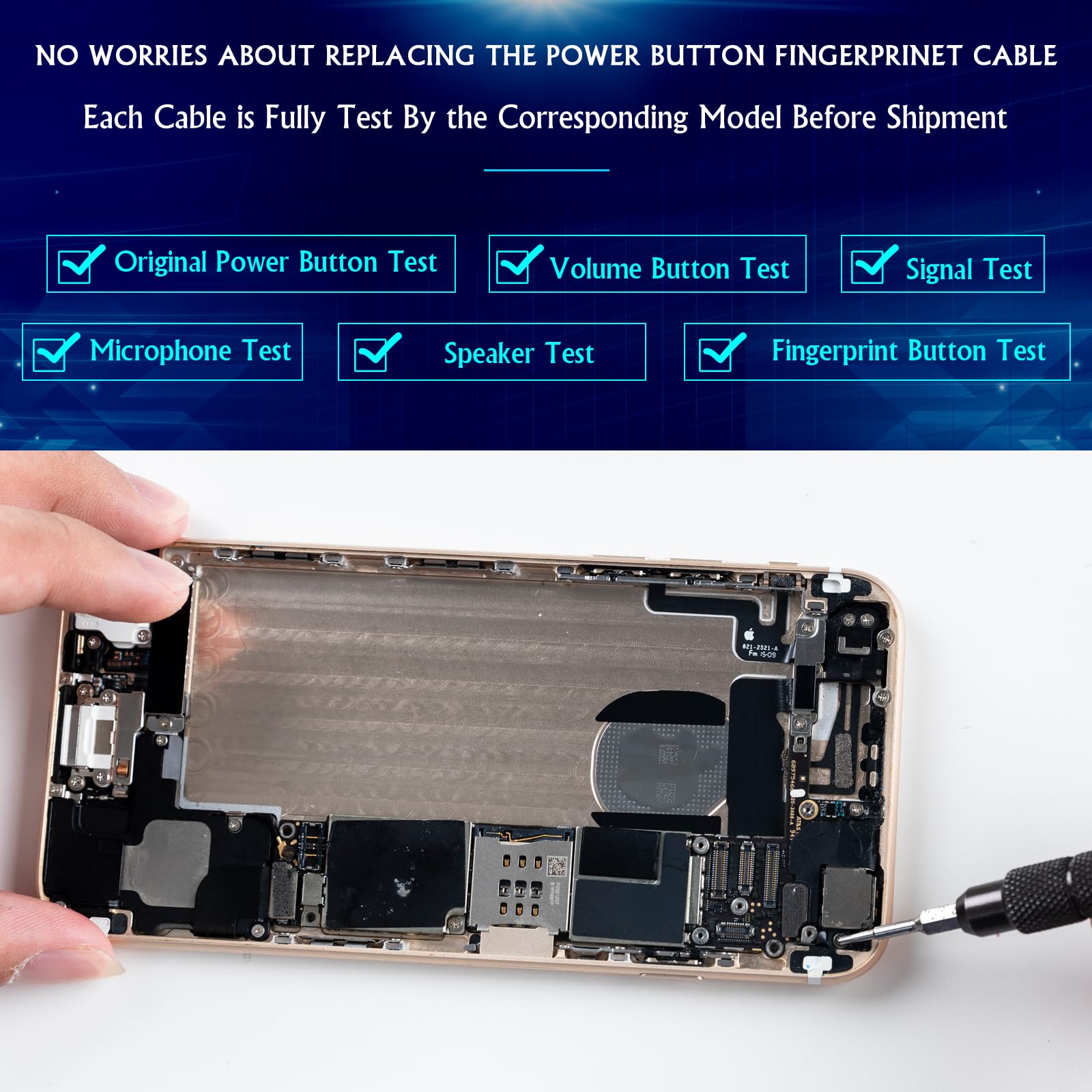 RongZy Fingerprint Cable para Xiaomi Redmi Note 10 Pro 4G Sensor de Huellas Digitales No Power Botón Flex Cable de Reemplazo