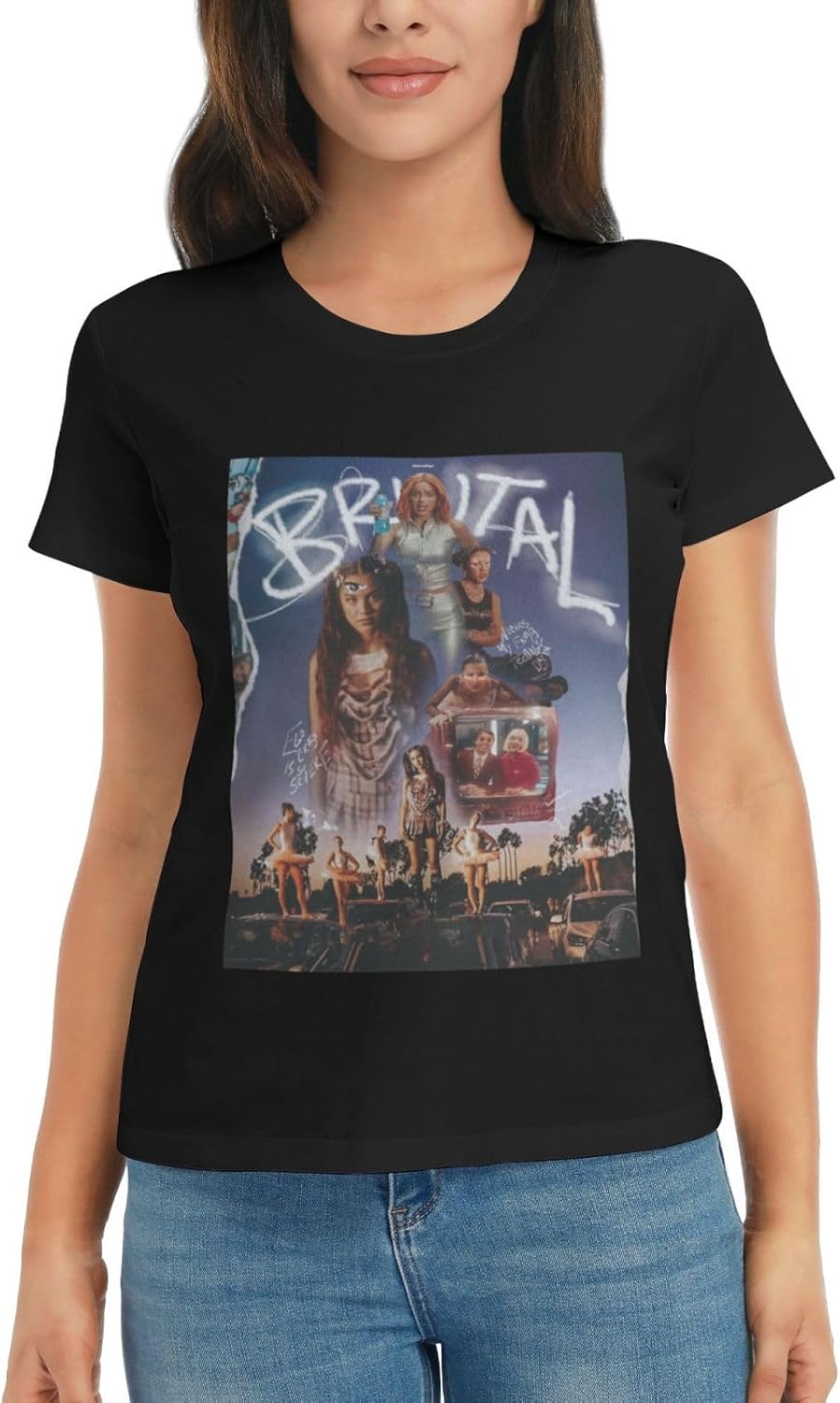 LSHNGKSDGNI Women T Shirt Short Sleeve Full Season Shirts Casual for