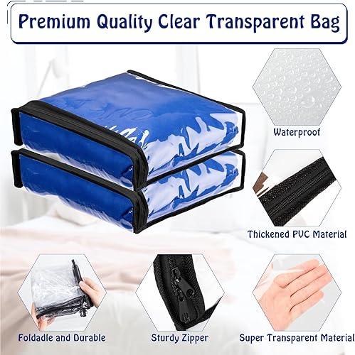 Miniatura 3 de Windyun 32 bolsas de almacenamiento transparentes con cremallera, bolsas de almacenamiento de plástico para suéteres, sábanas organizadoras, funda