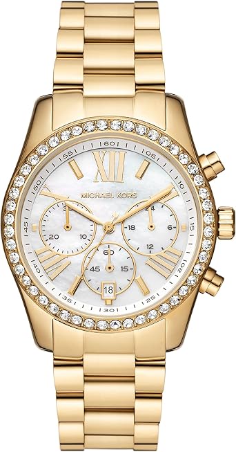 Michael Kors Lexington Watch for Women, Quartz Chronograph Movement with Stainless Steel Strap