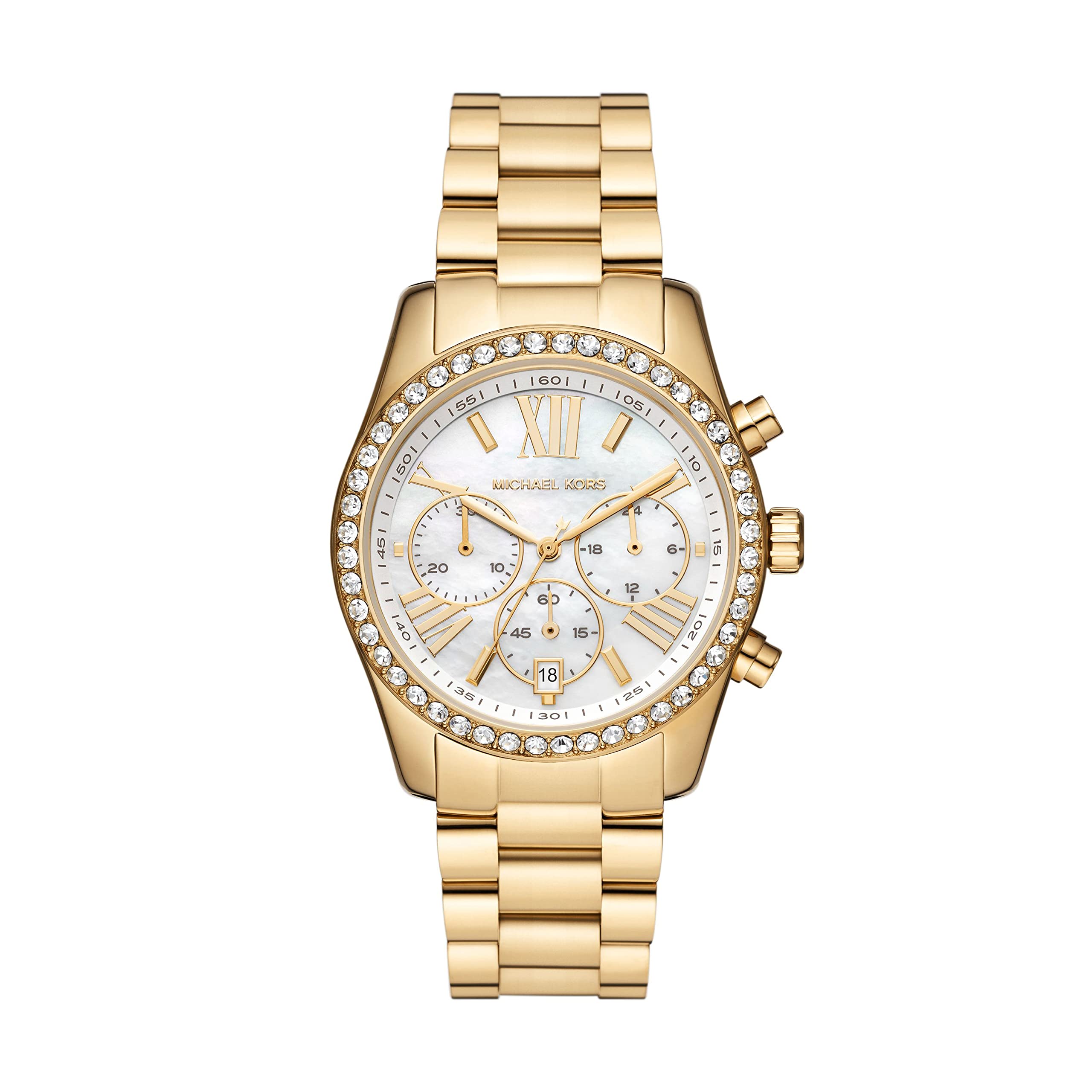 Lexington Pavé Gold-Tone Stainless Steel Watch - MK7241