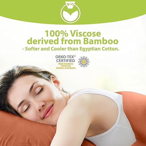 Vista 129 de BAMPURE - Juego de sábanas de 100 % viscosa de bambú, refrescantes, suaves, bolsillo profundo de hasta 16 pulgadas, 1 sábana encimera, 1 sábana Gris
