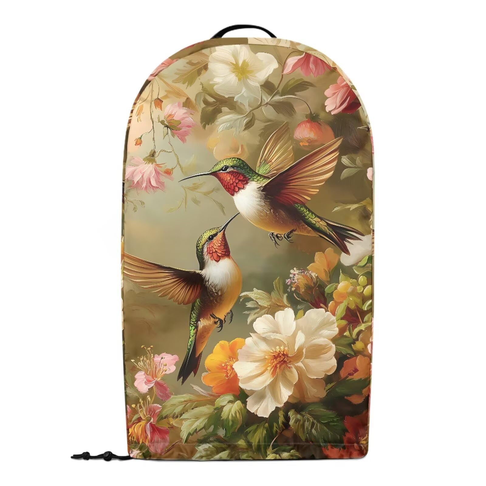 ZDCUSTOM Blender Cover with Top Handle and Drawstring Kitchen Small Appliance Dust and Fingerprint Protection for Stand Mixer Coffee Maker Food Processor Vintage Flower Hummingbird