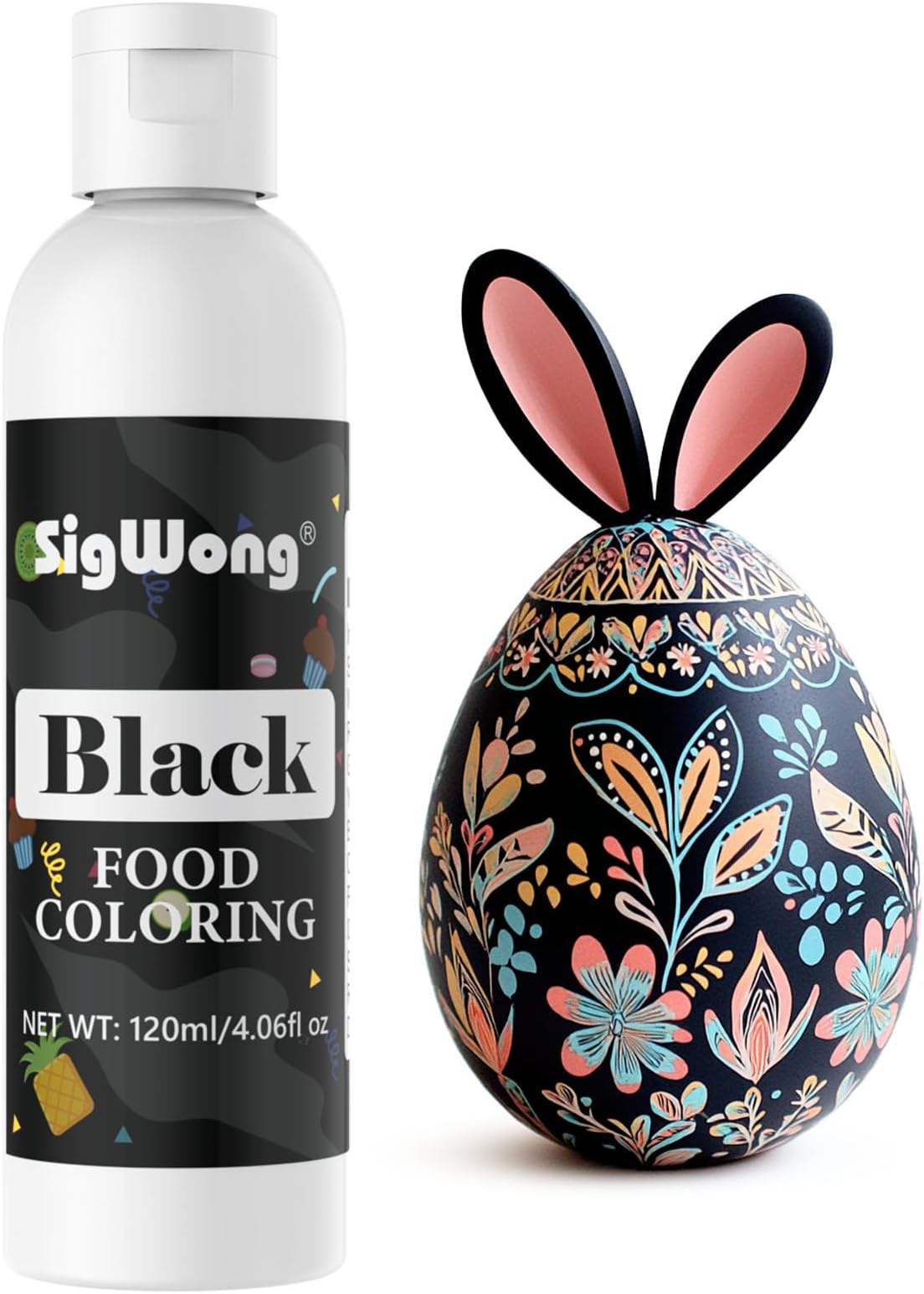 Food Coloring - 120ml Black Liquid Food Coloring, Upgraded Food Color Dye for Baking, Cooking, Dessert Decorating, Icing, Fondant, Cookies, Easter Egg, Making DIY Supplies- 4.06 Fl.Oz Bottles