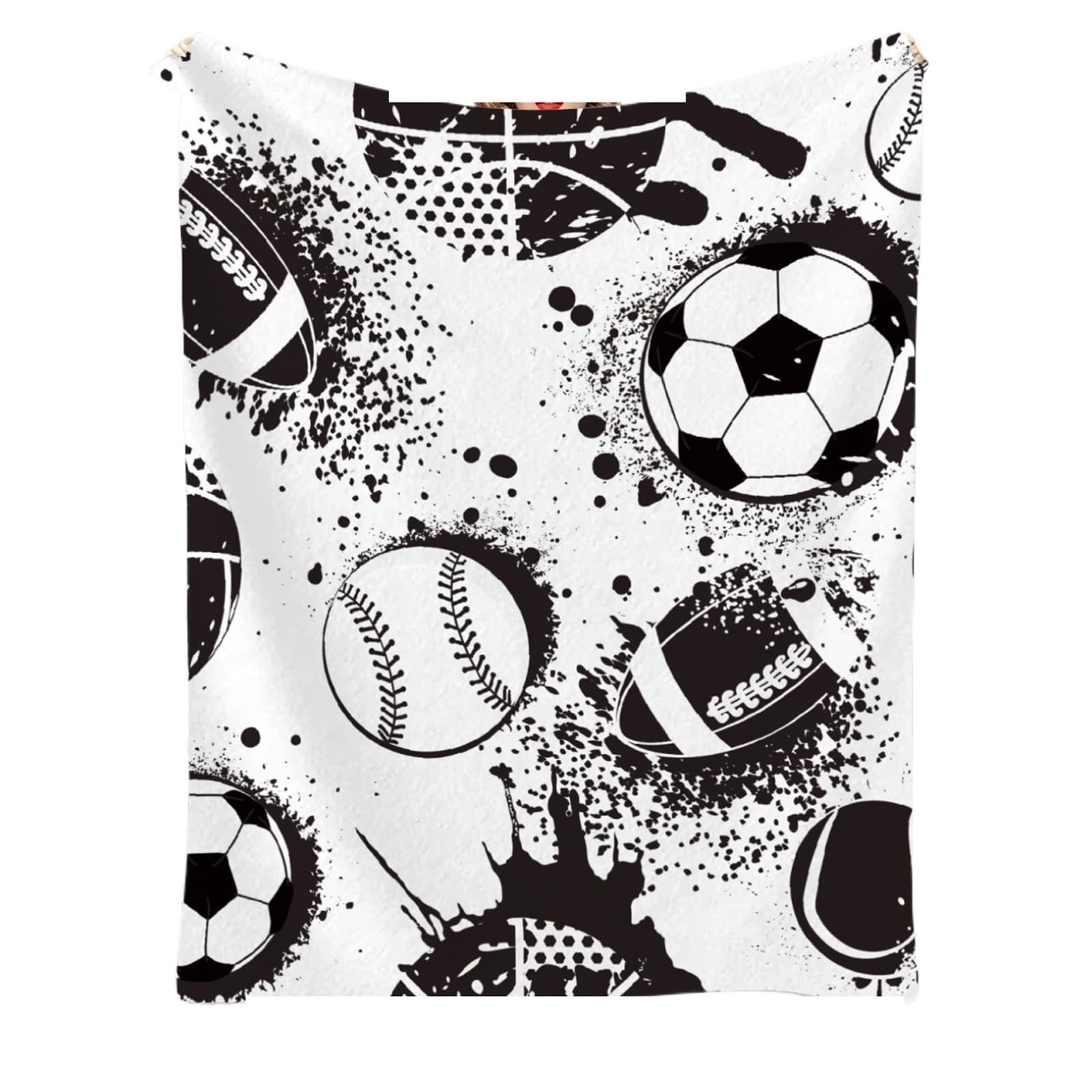 WSQHAO Football Printed Soft Warm Throw Blanket Winter For Couch Bed for Bed Couch(Color1)