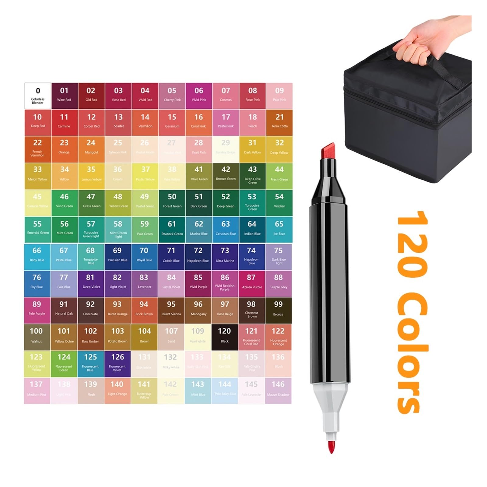 40/120-teiliges Doppelkopf-Markierungsstift-Set for Zeichnen, Skizzieren, ölige Marker(120Pcs)