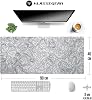 Klasse Pro - 10 Different Models Stitched Edge 90x40 cm Player Gaming Mouse Pad (White Map Lines, 90x40 cm)