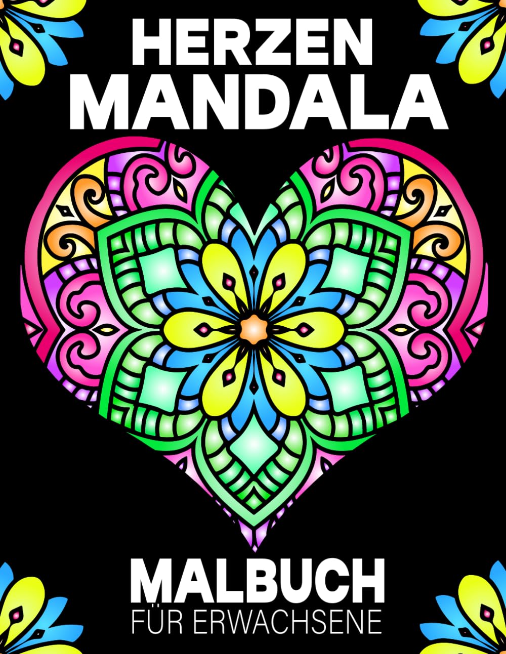 Herzen Mandala Malbuch: 50 Wunderschöne Herz-Mandalas mit klaren Linien - Entspannendes Ausmalbuch für Erwachsene