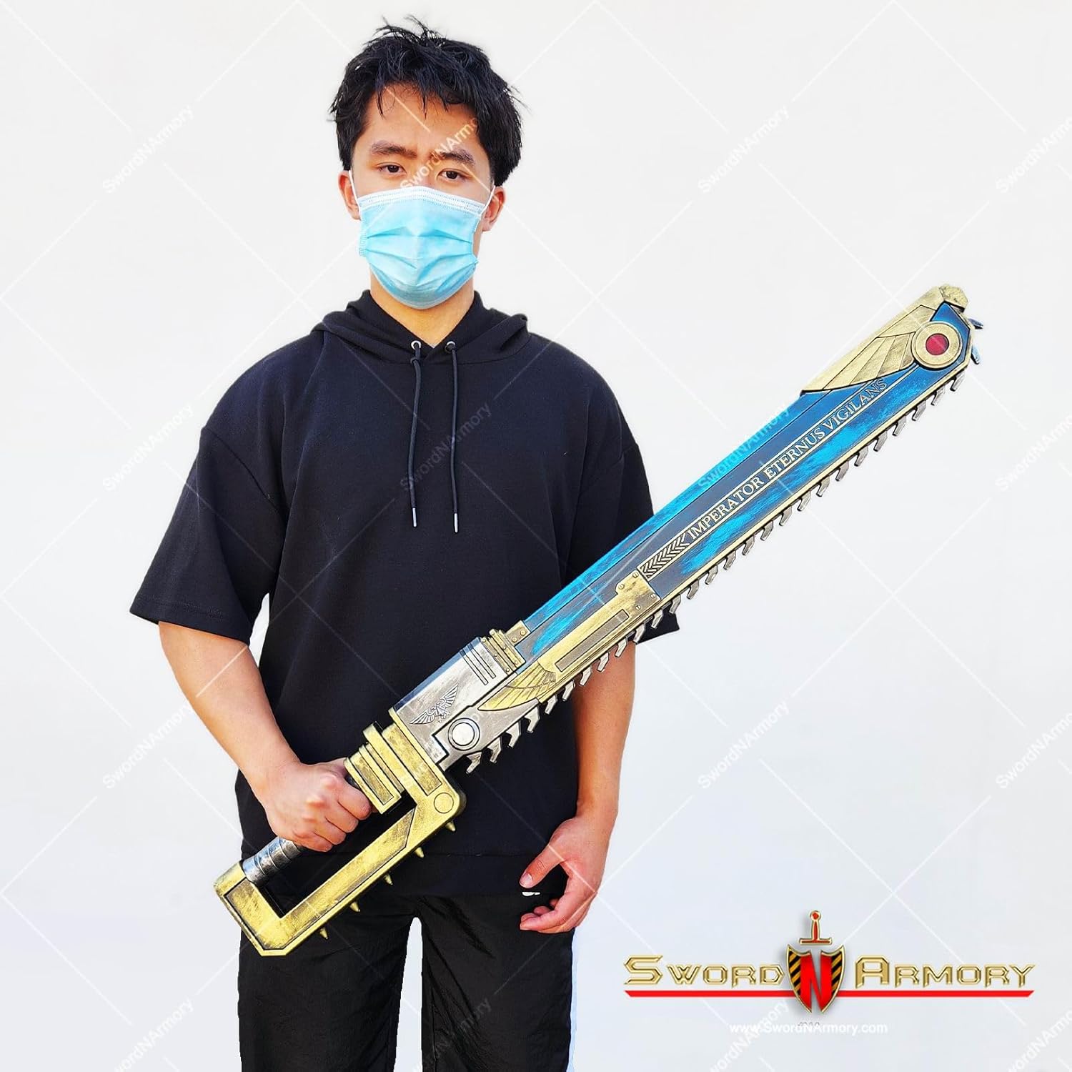 Munetoshi 39.5" Foam Warrior Chain Sword 40k Iron Saw Anime Hammer Cosplay Costume Prop Space Ultra