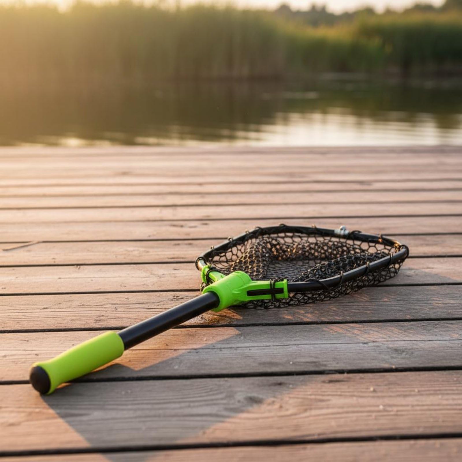 harayaa Rete da Pesca Richiudibile con Pulsante Singolo Manico Telescopico in Alluminio Impugnatura Ergonomica Gomma per Kayak Barca