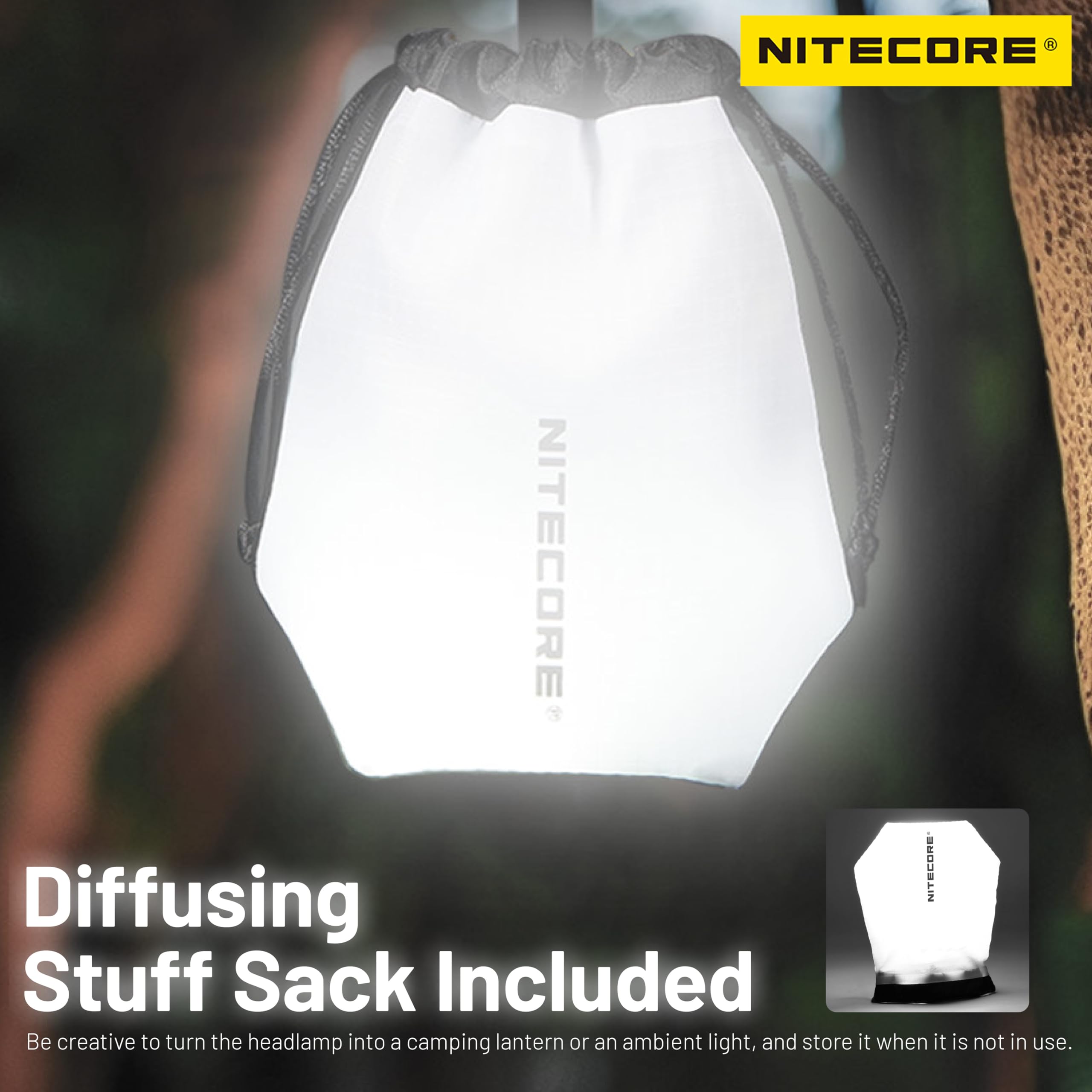 Nitecore NU45 linterna frontal de 1700 lúmenes ligera con batería de 4000mAh recargable por USB-C