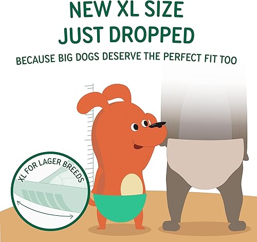 Miniatura 2 de PAWPANG Pañales desechables para perros machos y hembras, 100 unidades, 4 opciones de tamaño, insertos de pañales para perros que se adaptan a la