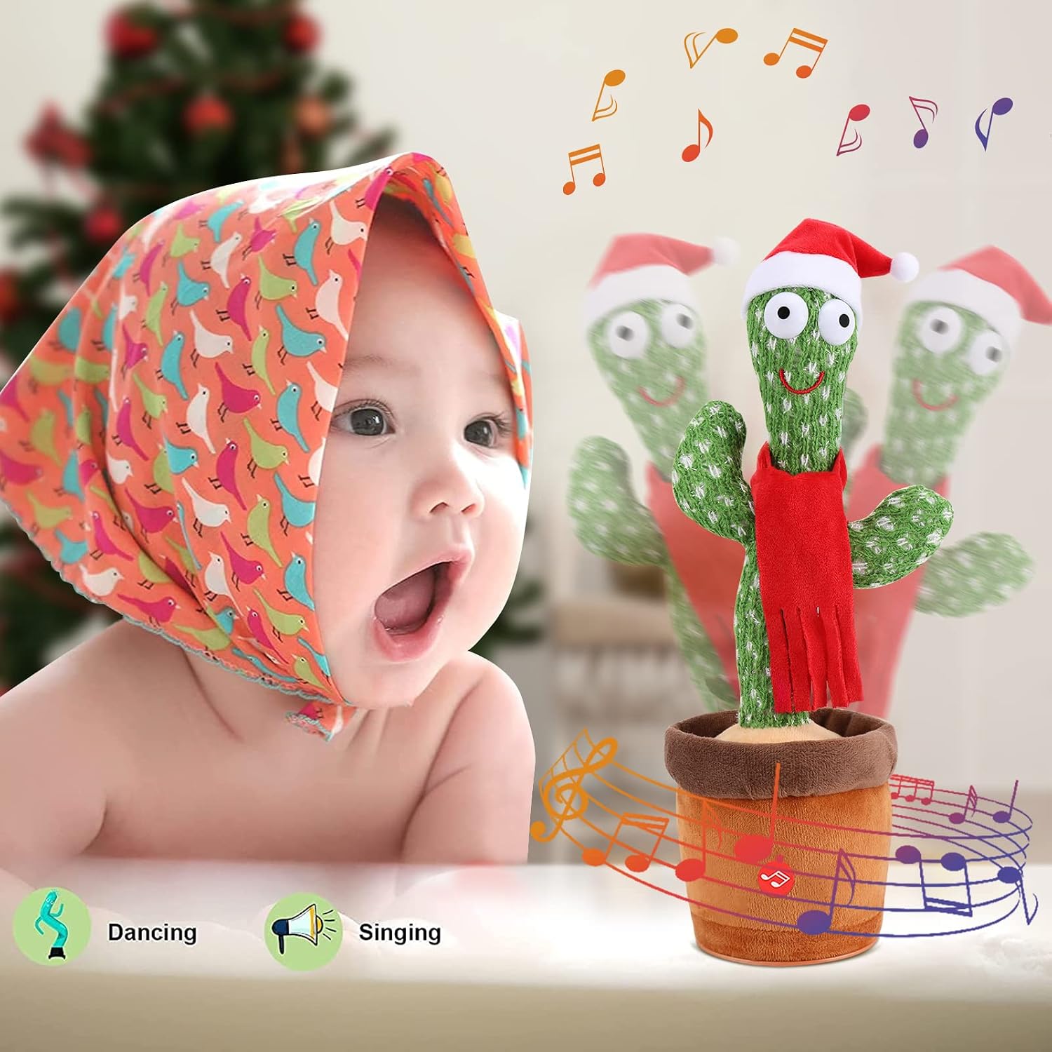 LUKETURE Dancing Cactus Singing 3 Polish Songs, No Repeating No Recording Electric Singing Dancing Cactus Plush Toy, Home Decoration