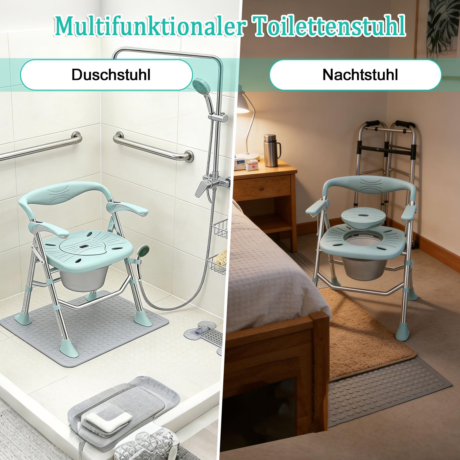 Wózek inwalidzki toaletowy (zielony)