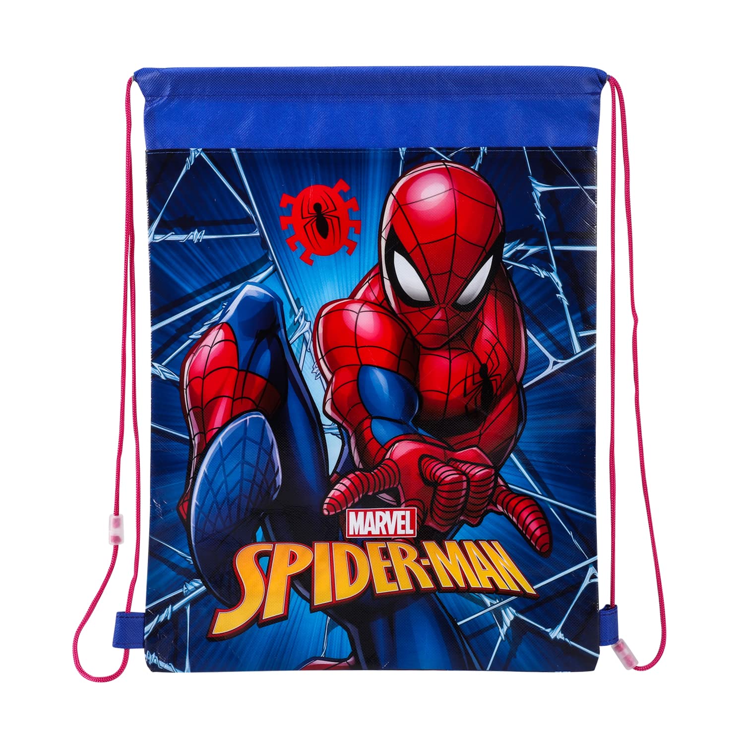 RB Global Marvel Spiderman Boys Kids School Drawstring Bag Suitable for Sports Swimming Football PE Kit Shoe Pull String Gym Bag Multicolor