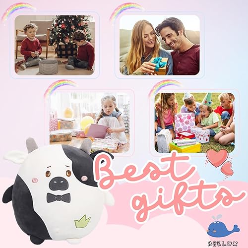 Miniatura 5 de ARELUX Almohada suave de peluche de anime de vaca blanca y negra de 18 pulgadas, lindo juguete de peluche kawaii, decoración de habitación,