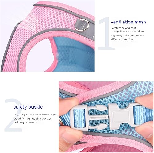 Miniatura 3 de Arnés para perro sin tirones, para perros pequeños, medianos y grandes, juego de arnés y correa para cachorro, arnés fácil de caminar para caminar,