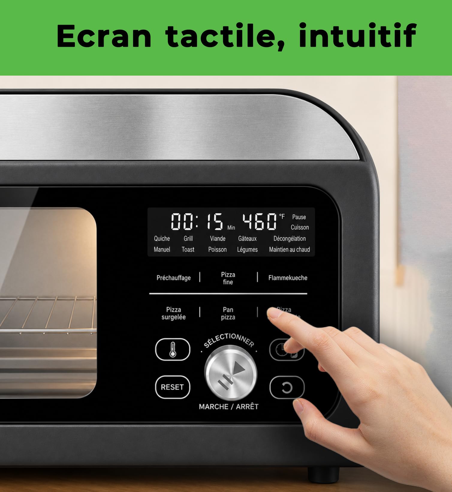 LITTLE BALANCE 3041 Pizza Revolution, Horno de Pizza Eléctrico, Multifunción 2 en 1, Horno tradicional, 10 modos de cocción, 4 accesorios, Piedras para pizza, hasta 400 °C, 2000 W, Negro