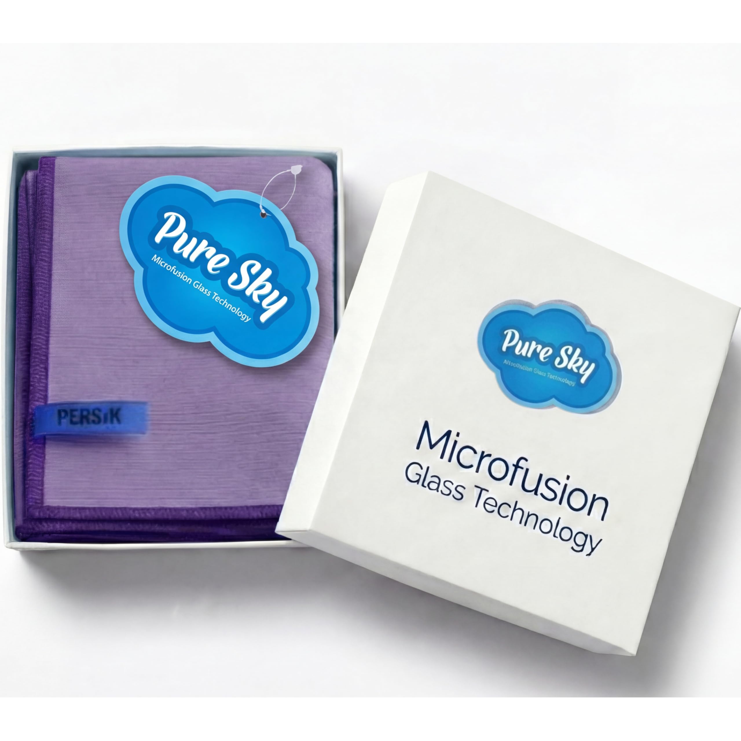 Pure Sky Microfiber Window & Glass Cleaning Cloth - JUST ADD Water No Detergents Needed – Magic Streak Free Ultra Microfiber Towel - for Windows,Car Glass, Mirror and Screen - Leaves no Wiping Mark